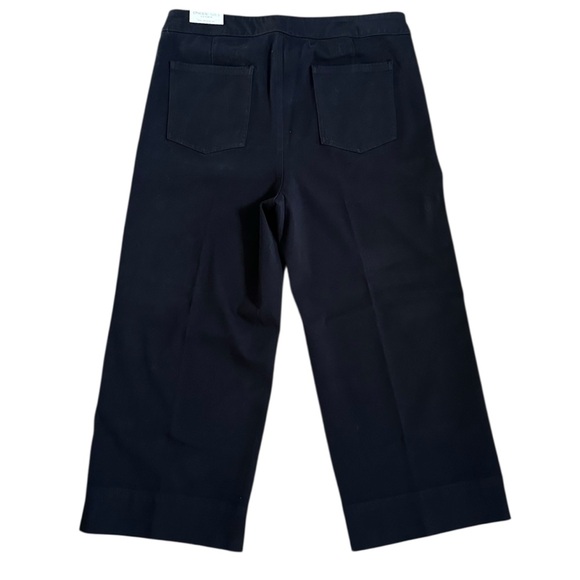 CHICOS NWT Pull On Wide Leg Crop Capri Women’s Size 3 (16) Black Jeans NWT - Picture 1 of 6